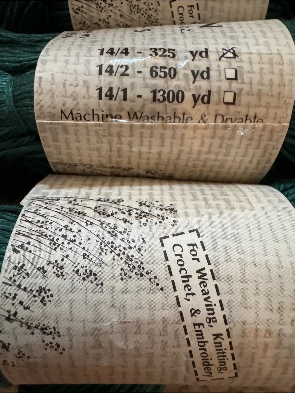 SOKD Louet Euroflax Linen Wet Spun Yarn 4 Hanks Emerald Hunter Green 1300 Yds